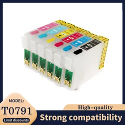 T0791-T0796 Refillable Ink Cartridges For Epson Stylus Photo 1400 PX660 P50 PX650 PX700W PX710W PX720WD PX730WD PX810FW 1410