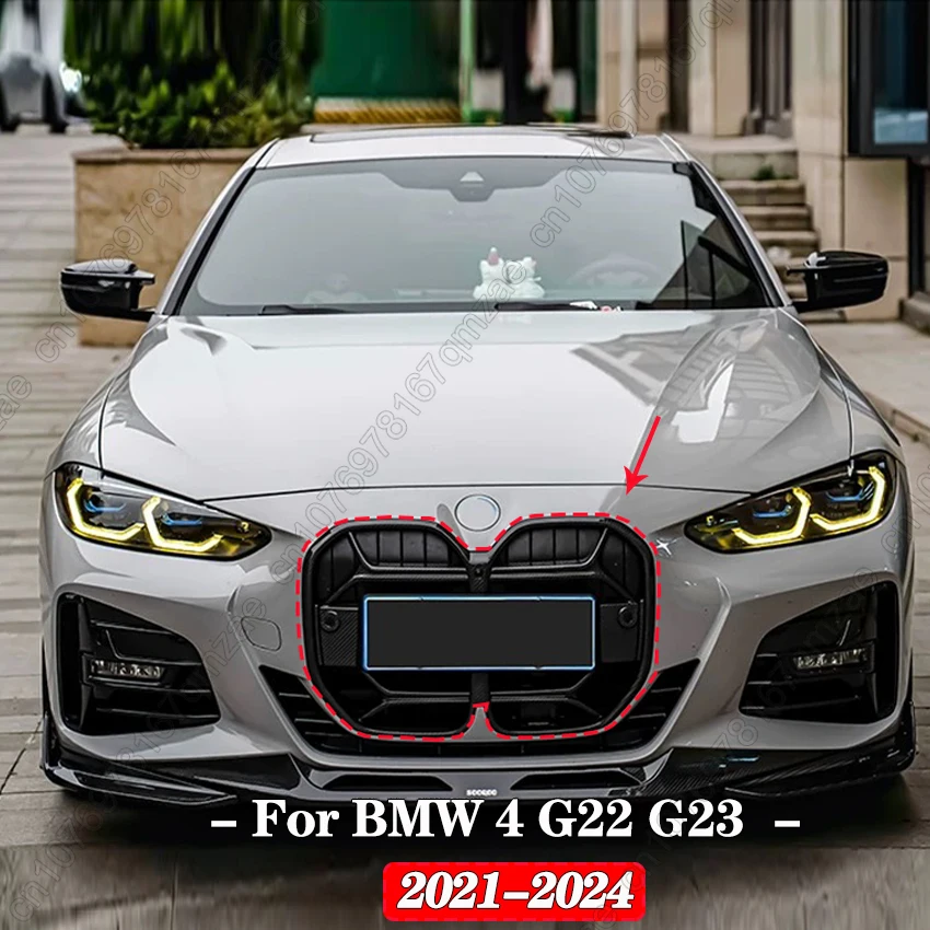 

Car Front Kidney Bumper Grills For BMW 4 Series G22 G23 430i M440i 2021-2024 CSL/Diamond Style Accessories ABS Front Grille