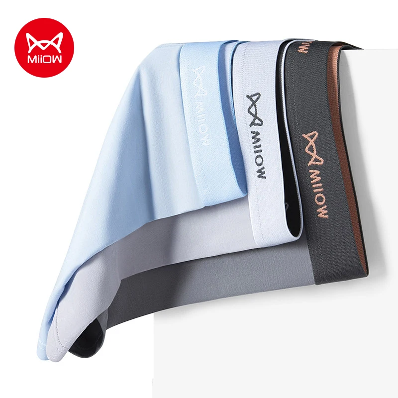 

MiiOW, 4 шт., мужское нижнее белье из модала, боксеры 7A, антибактериальные мужские трусы с промежностью, приятные для кожи дышащие мужские трусы-боксеры