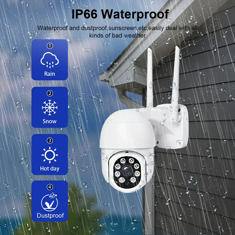 Inlifecam Tuya Smart APP 8CH 3.0MP Outdoor PTZ Pan Tilt Wireless NVR Kit WIFI IP Camera Security System 10.1 Screen