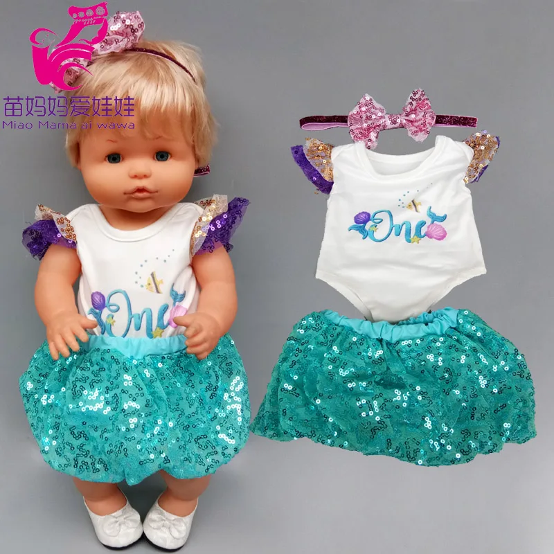 40cm doll Sequins dress shirt set for 42cm Nenuco Ropa y su Hermanita 17 inch baby doll clothes