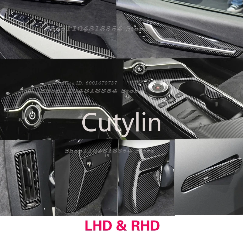 LHD RHD für KIA EV6 GT Line 2021 2022 2023 ABS Carbon Fiber Center Konsole Fenster Schalter Abdeckung Trim Rückspiegel tür Abdeckung