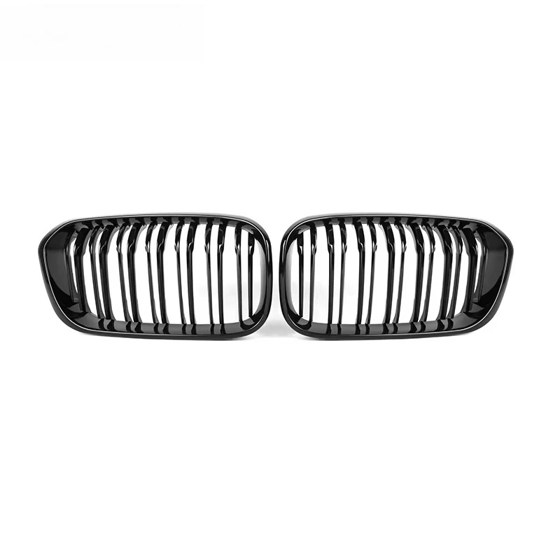 

Dry Carbon Fiber Car Grill Glossy Black Double-slat Auto Front Grille Fit for 1 Series F20 LCI 2015-2020 Front Bumper Grill