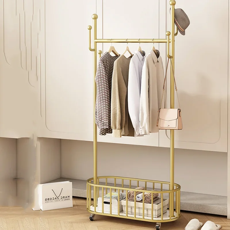 Balcony Shelfs Clothes Rack Golden Floor Bedroom Coat Storage Clothes Hanger Home Modern Perchero De Pie Nordic Furniture