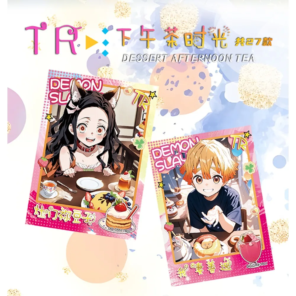 Cartão de coleção de anime japonês demon slayer, doce e fofo, menina kamado nezuko kochou shinobu, cartão requintado, presente para crianças