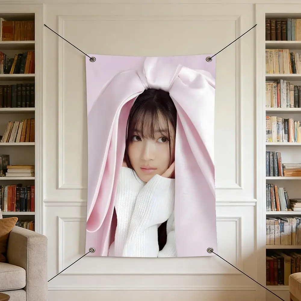 Celebrity K-Kim Hye Yoon Flags Warm Home Flag 4 Grommets Wrinkle Free Indoor Outdoor