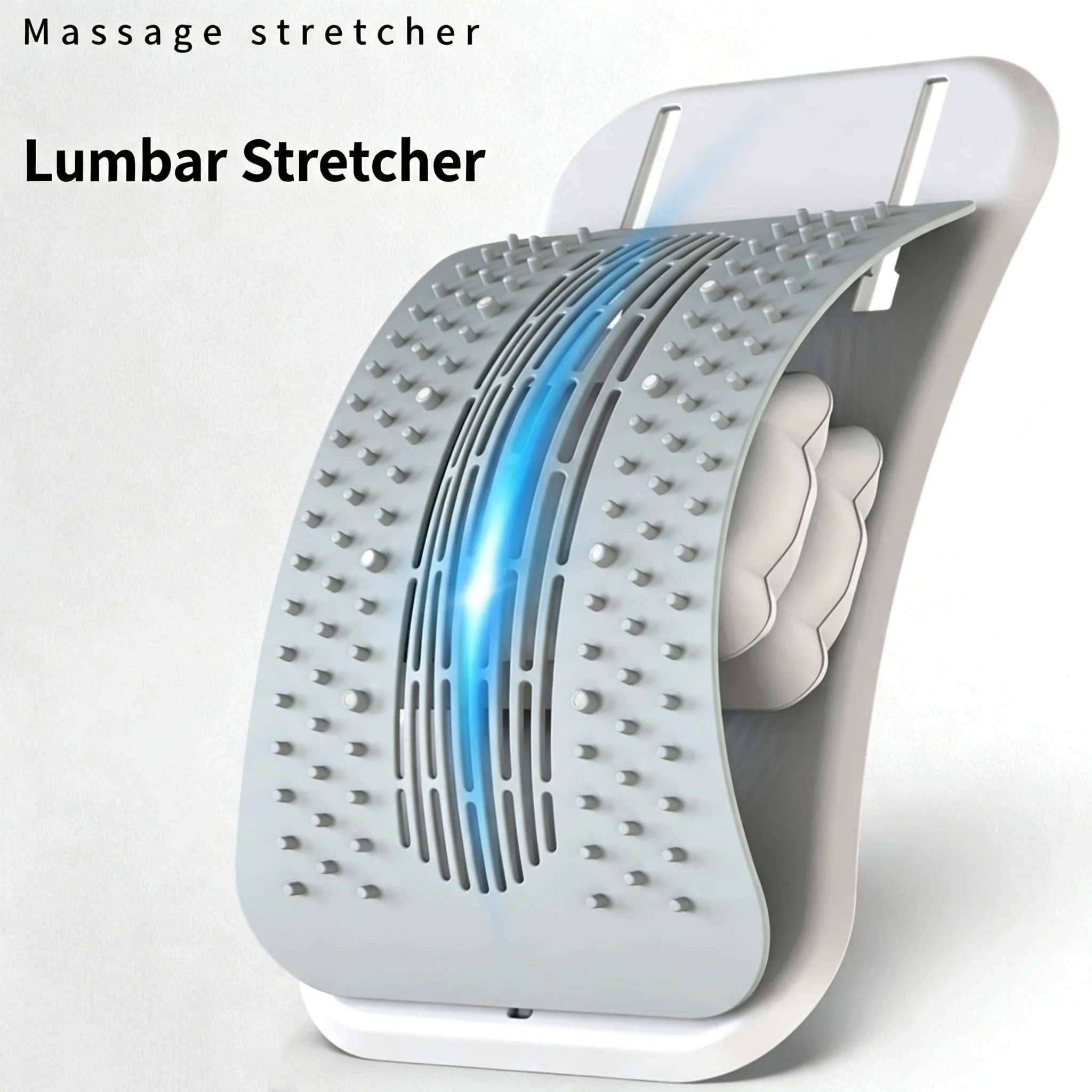 Adjustable Lumbar Back Stretcher, Ergonomic Spine Traction Support Board for Lower Back Muscle Tension Relief, Home Use