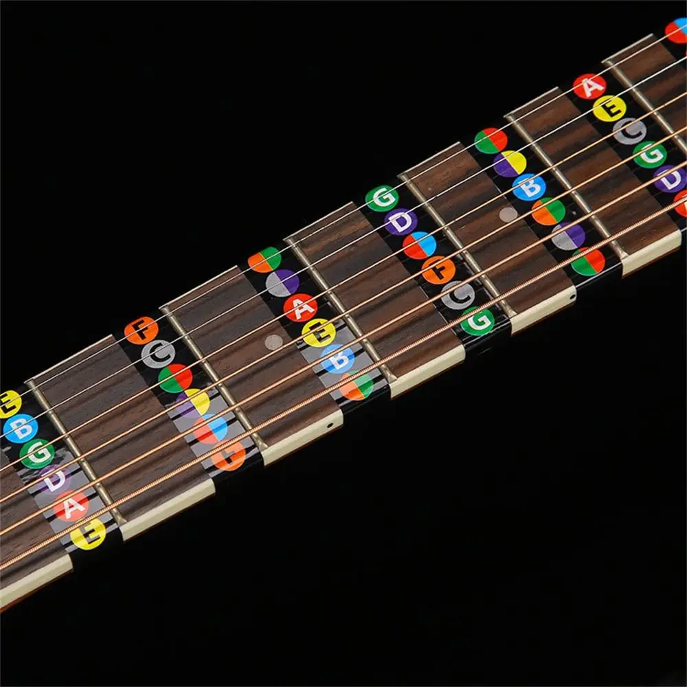 Hot Sale Portable Guitar Fretboard Note Sticker Musical Scale Fingerboard Beginner Guitar Scales Stickers Guitar Chord stickers