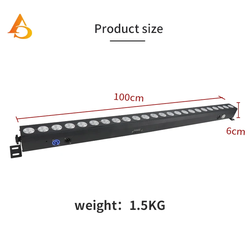 Imagem -06 - Led Wall Washer Dmx Control Strip Light Profissional Luz de Palco dj Disco Equipment 25 Graus Lens Angle 24x12w Rgbw 4in 1