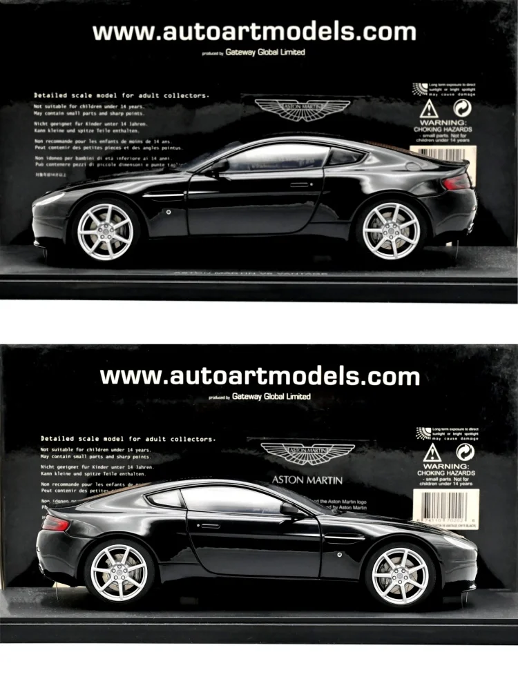 Autoart 1:18 Vantage V8 Black Alloy Fully Open Simulation Limited Edition Alloy Metal Static Car Model Toy Gift