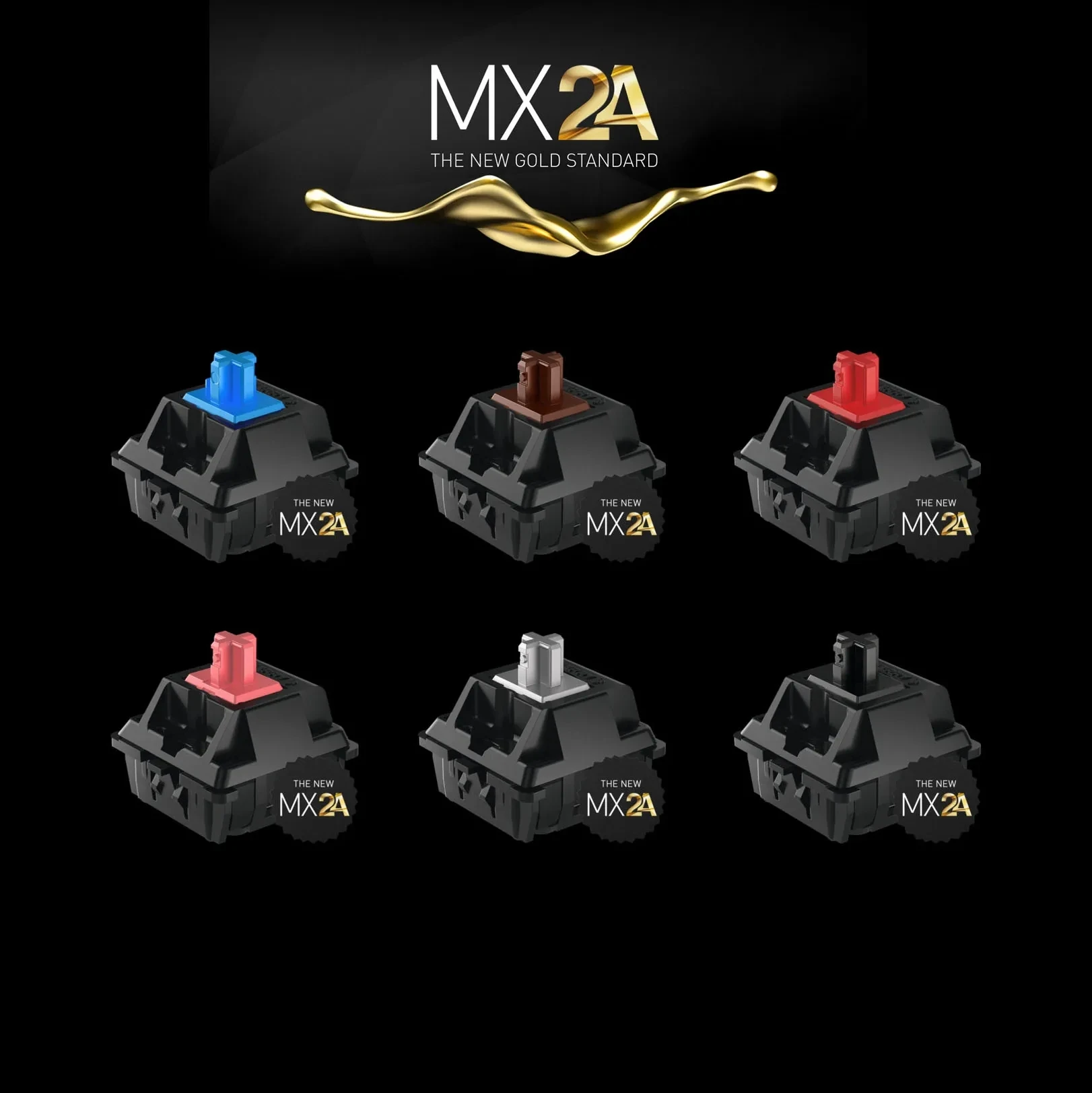 Cherry MX2A Switches Red switch Black Brown switch Blue Silver Silent Red Switch V2 for Mechanical Keyboard Factory Lubed 5 pin