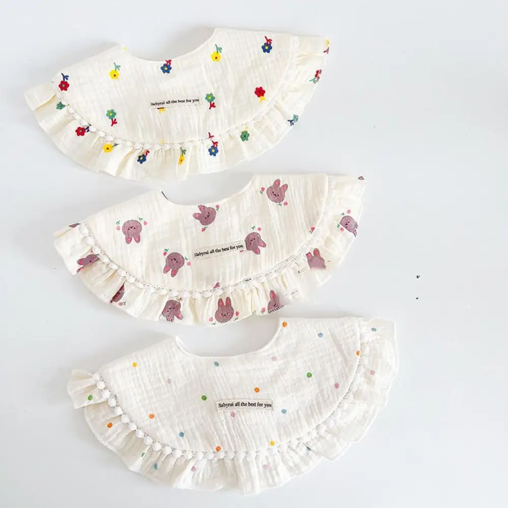 

Soft Feeding Baby Cotton Bibs Princess Round Neck Baby Drooling Bibs Floral Lace Saliva Towel Cloths Neck Wear Accessories
