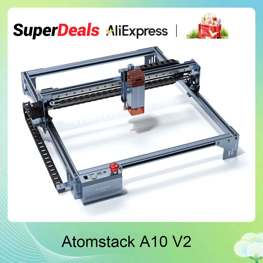 

Atomstack A10 V2 Laser Engraver 50W Power High Speed Engraving Cutting Machine Fixed-Focus Ultra-thin Laser with 400x400mm Area