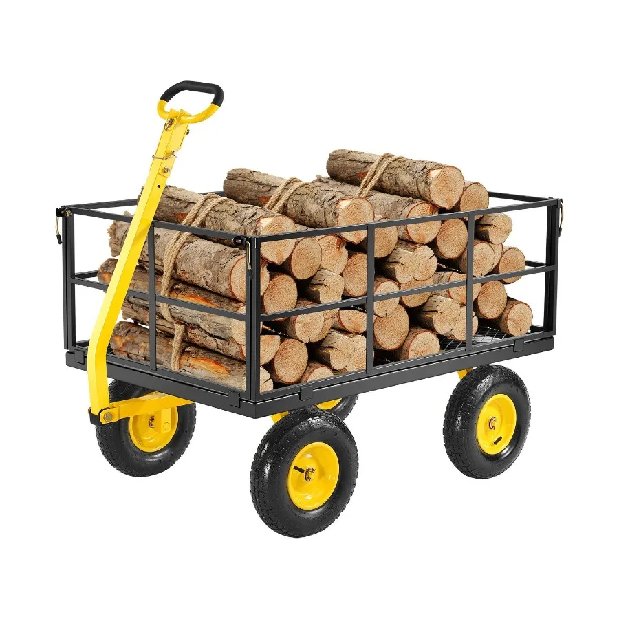 

Садовая тележка из стали на 1400 фунтов, сверхпрочная, с возможностью буксировки, 2-в-1, металлическая, для улицы, садовый прицеп