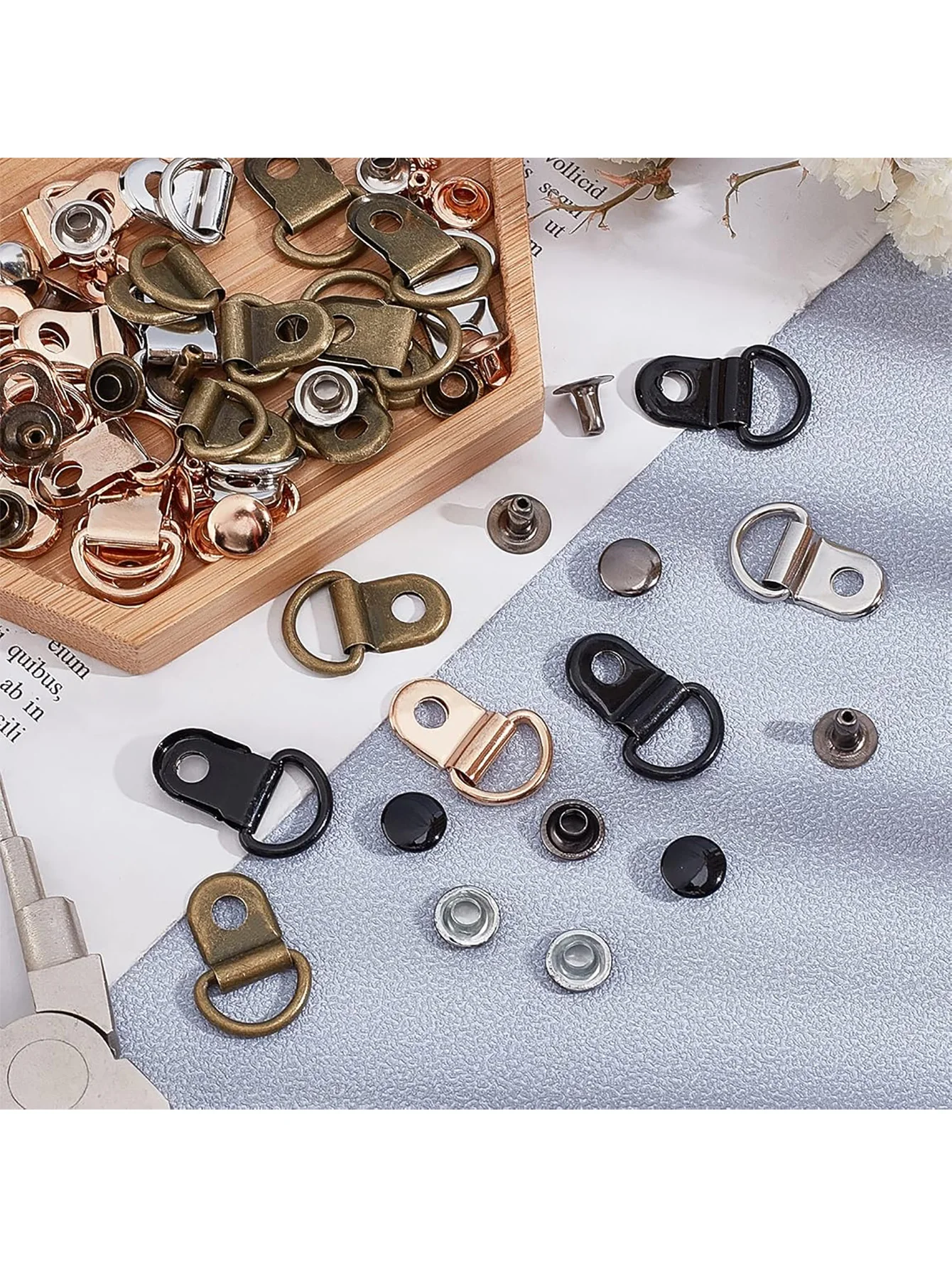 10 Sets Kupfer-D-Ring-Ösenschnallen mit Nieten für die Reparatur von Wanderstiefeln, Lederstiefeln, Schuhschlaufenringen mit Nieten – Detail 5