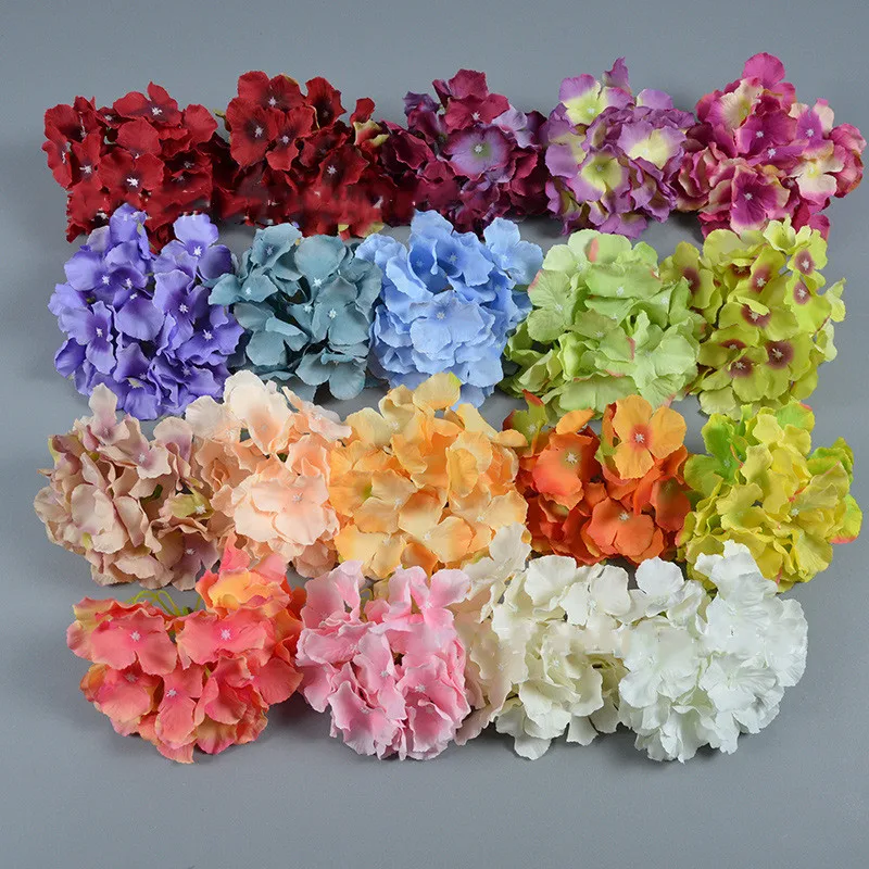 

25Colors 18CM artificial silk hydrangea flower heads for diy wedding wall arch bouquet wreath garland home supplier decoration