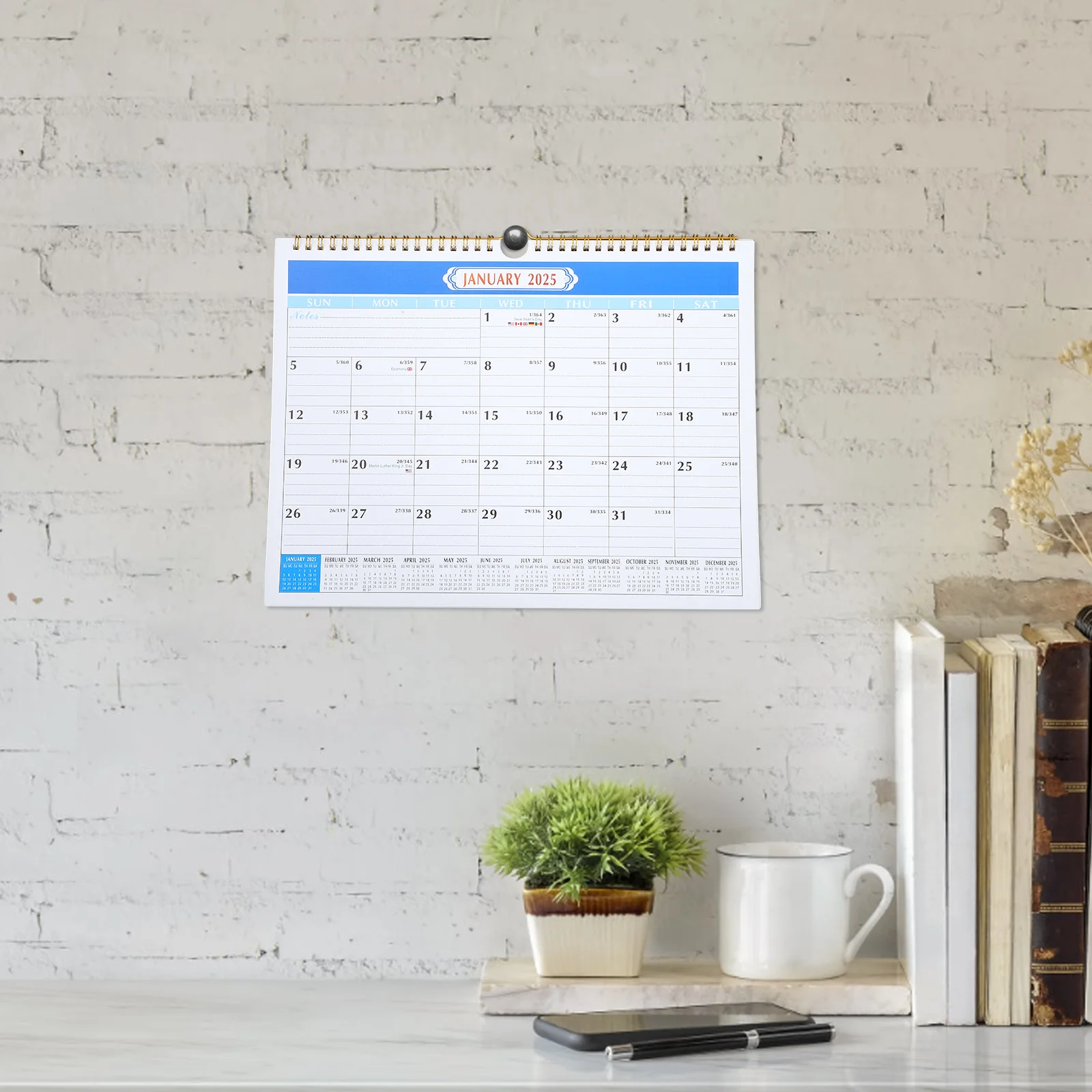 

Настенный календарь-планировщик, минималистичный дизайн, легко повесить, ежемесячные отрывные страницы, план расписания в общежитии для дома, офиса, 2024, настенная