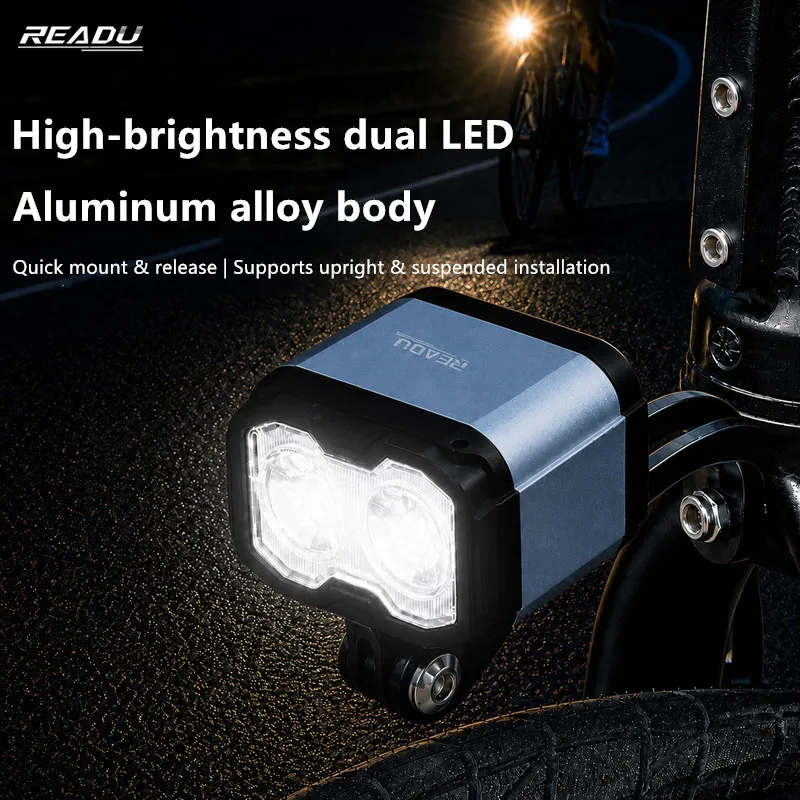 READU Bicycle Lights 900 Lumen Mini Bike Headlight High Brightness USB C Front Lamp for MTB Brompton Folding Bike Waterproof