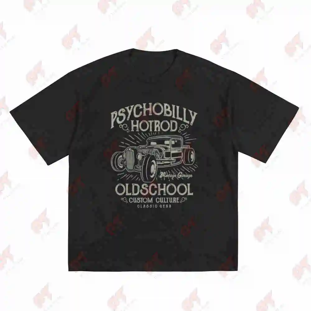 Psychobilly Hot Rod Dragster Short Sleeve Tee 100% Cotton T-Shirt