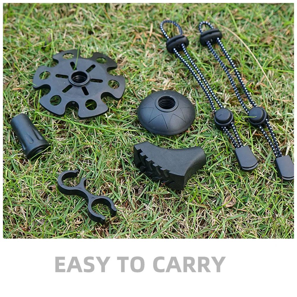 

12 Pcs Climbing Pole Protector Anti Skid Hiking Accessories Walking Stick Pad Snowflake Mud Guard Trekking Poles Tip Black Disk