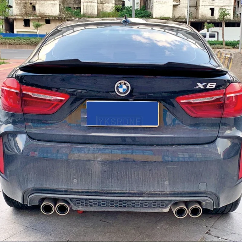 

Для BMW X6 F16 и X6M F86 PSM стиль углеродное волокно задний спойлер крыло багажника 2014-2019 FRP кованый УГЛЕРОДНЫЙ