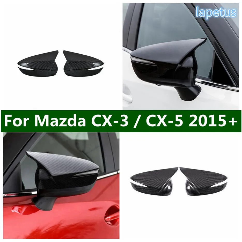 

Rearview Mirror Ox Horn Blade Decor Cover Trim Fit For Mazda CX-3 2015 - 2018 / CX-5 2015 2016 Carbon Fiber Look Car Accessories