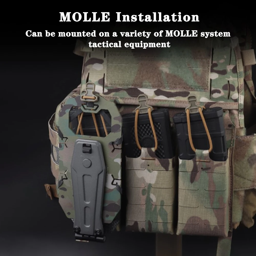 Custodia porta telefono rotante piegata tattica adatta per smartphone di grandi dimensioni MOLLE fisso navigazione operativa verticale e laterale