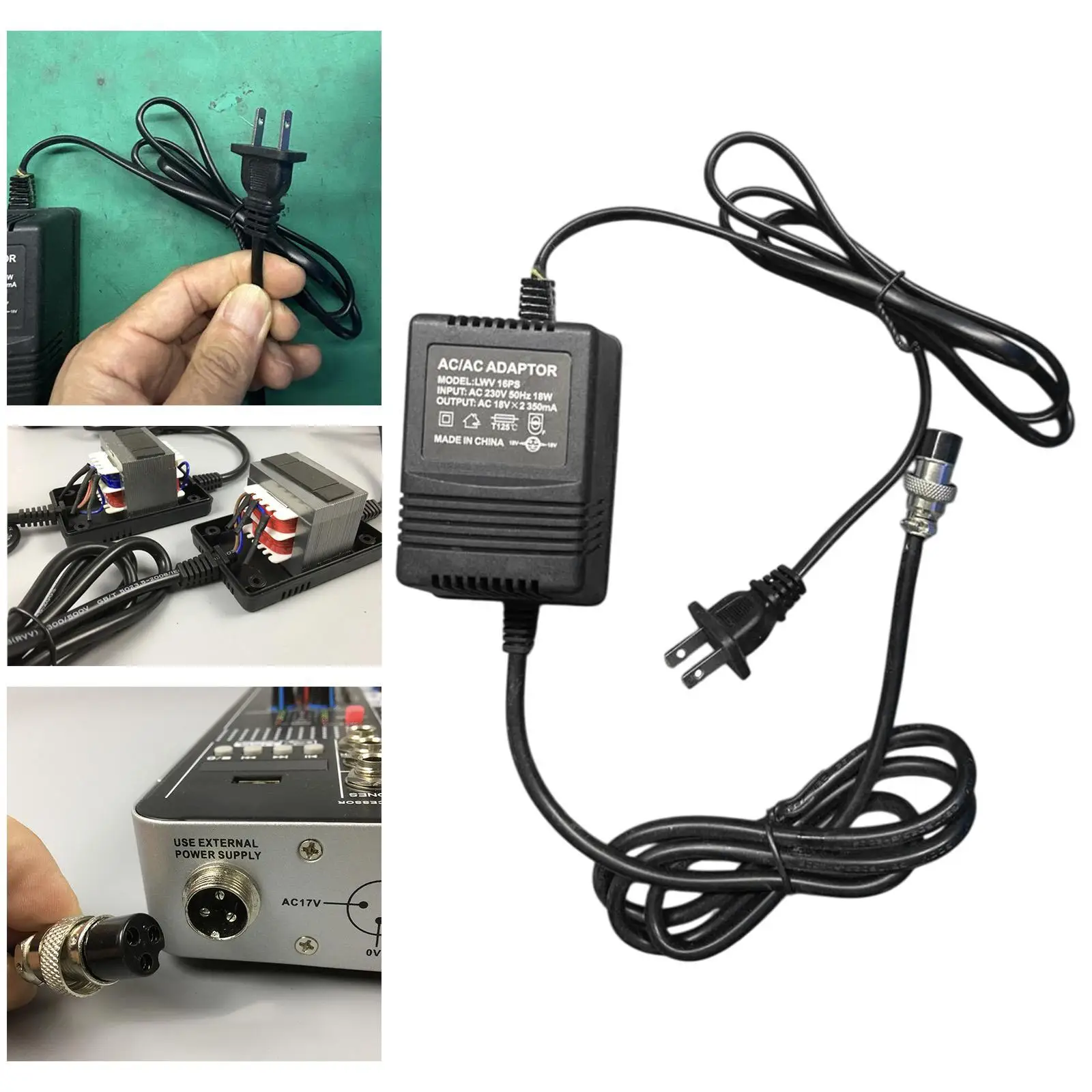 

Mixer External Power Compact Portable 3Pin Connector Mixing Console AC Adapter for Party KTV Stage Studios Recording for ct6 ct8