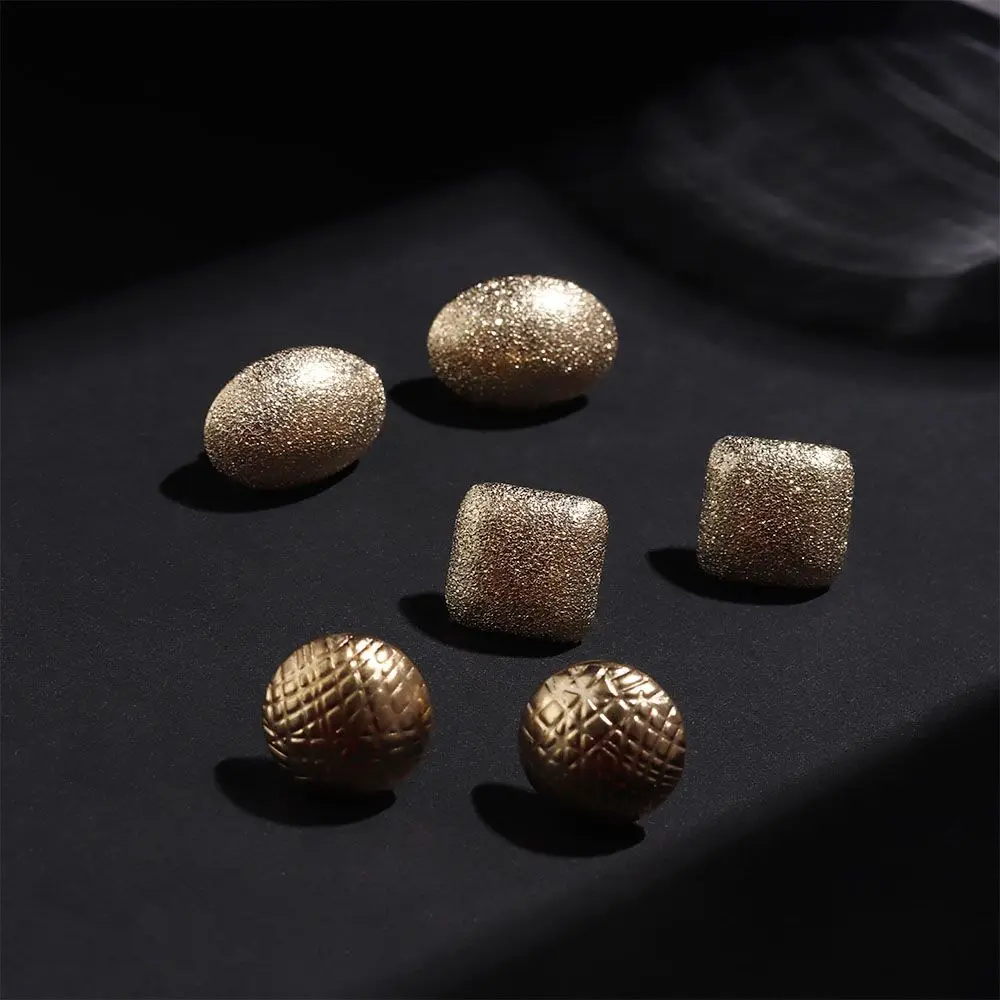 Retro Gold Color 3 Pairs/set Women Wedding Gift Fashion Accessories Ear Studs Earrings Set Jewelry