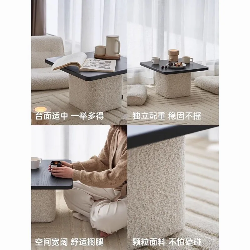 Bay window table and chair combination balcony tatami coffee table floor solid wood simple bay window small table square kang