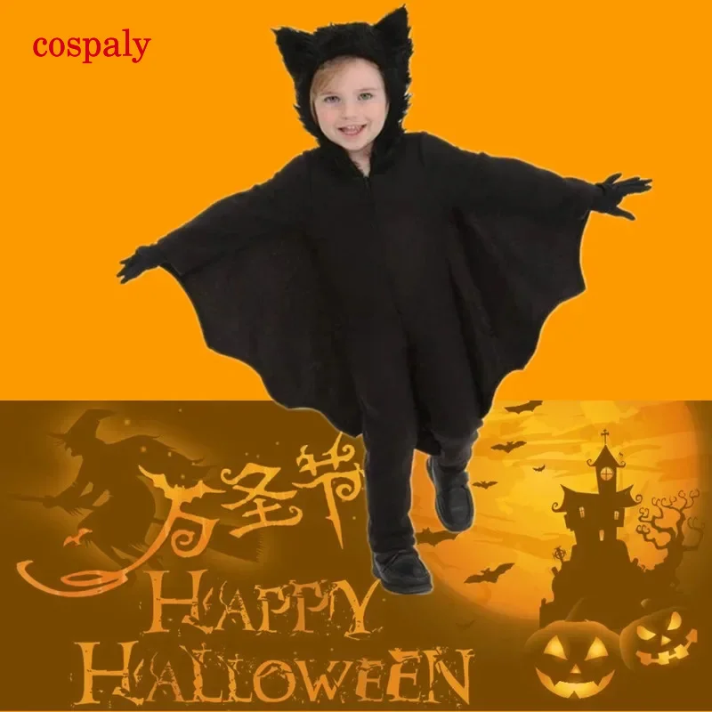 Disfraz De vampiro con capucha para niños, disfraz Sexy De Halloween para niños, conjunto De guantes, Vestidos De Fiesta