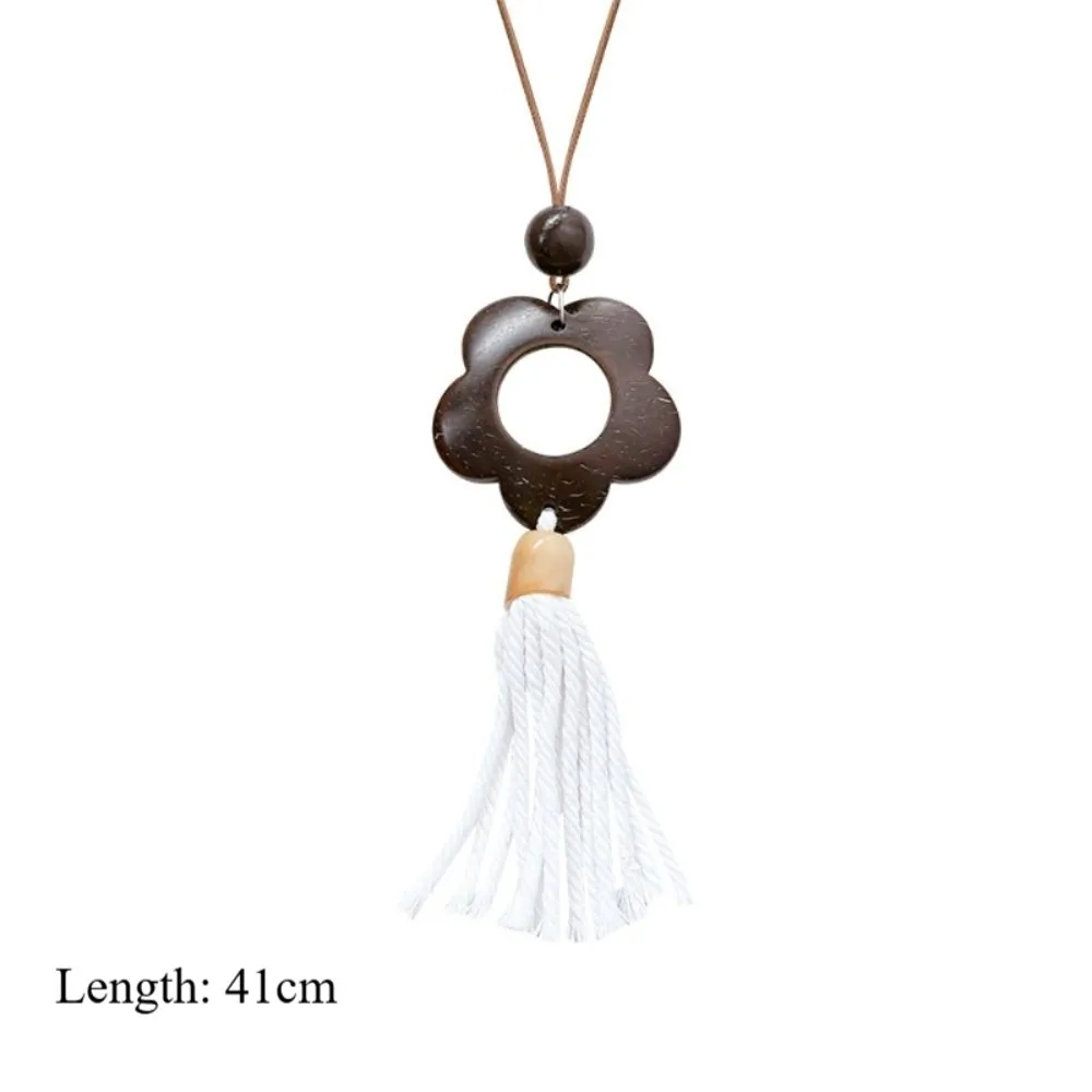 الرجعية العصرية بوهو قلادة طويلة المرأة أزياء أنيقة القبلية البني معلقة القلائد مجوهرات