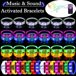 Music & Sound Activated Led Bracelets Glow Bracelets Glow In the Dark Party Supplies Neon Light Up Bracelets for Kids Adults