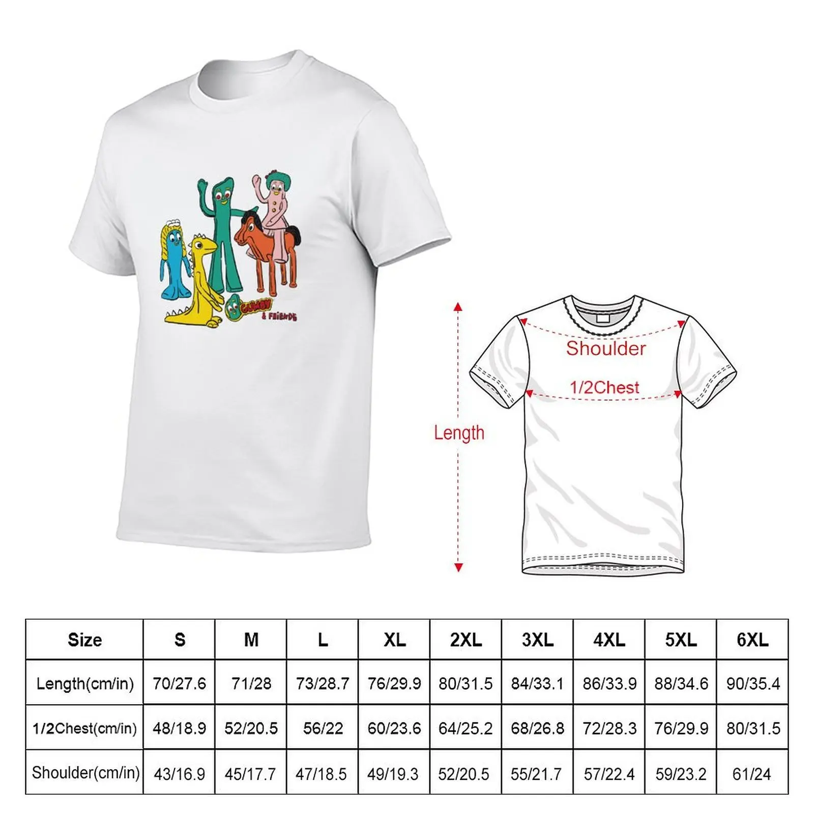 Gumby and Friends T-Shirt man t shirt graphic t shirts for man cotton funny T-Shirt