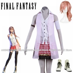 Game Final Fantasy XIII FF13 Serah Farron Cosplay costume Carnival Halloween Wig Shoes Christmas Costume