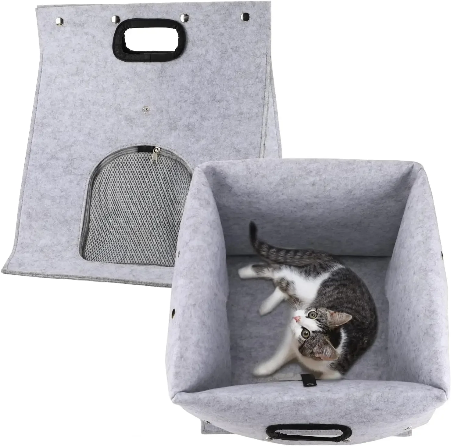 Multi-functional Pet Bed Felt Puppy Cat Cave Washable Collapsible Cat Bed House Warm Nest for Cat Carrier Bag Outdoors