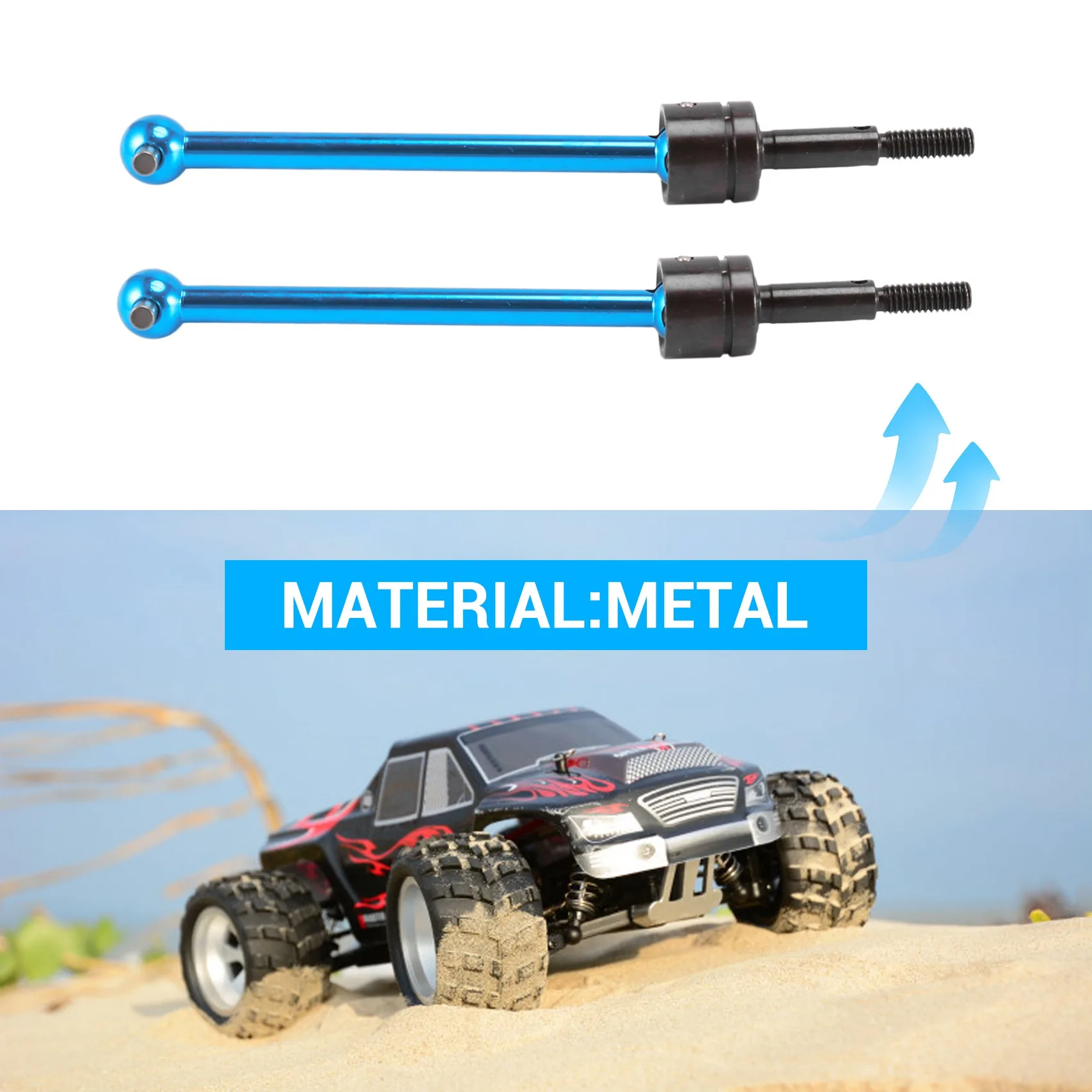 

A04F-4 Pcs Metal Universal Drive Shaft CVD (64Mm) For Tamiya DT03 TT02B TT-02B RC Car Upgrade Parts Accessories