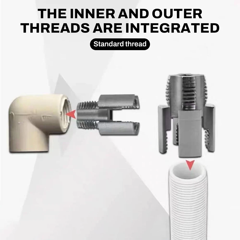 4/6 point PVC Pipe Internal & External Thread Tool Thread Fast Thread Tap PPR Water Pipe Opener Tap Waterpipe Tapping Tool