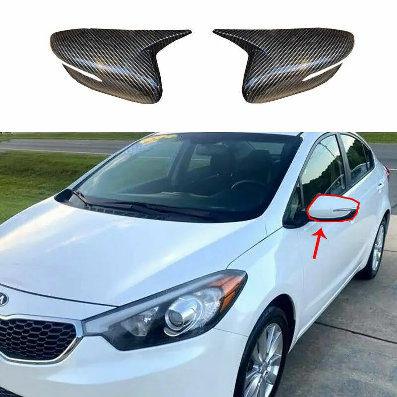 For Kia Forte K3 2014 - 2018 Carbon Fiber OX Angle Rear View Side Door Cover -