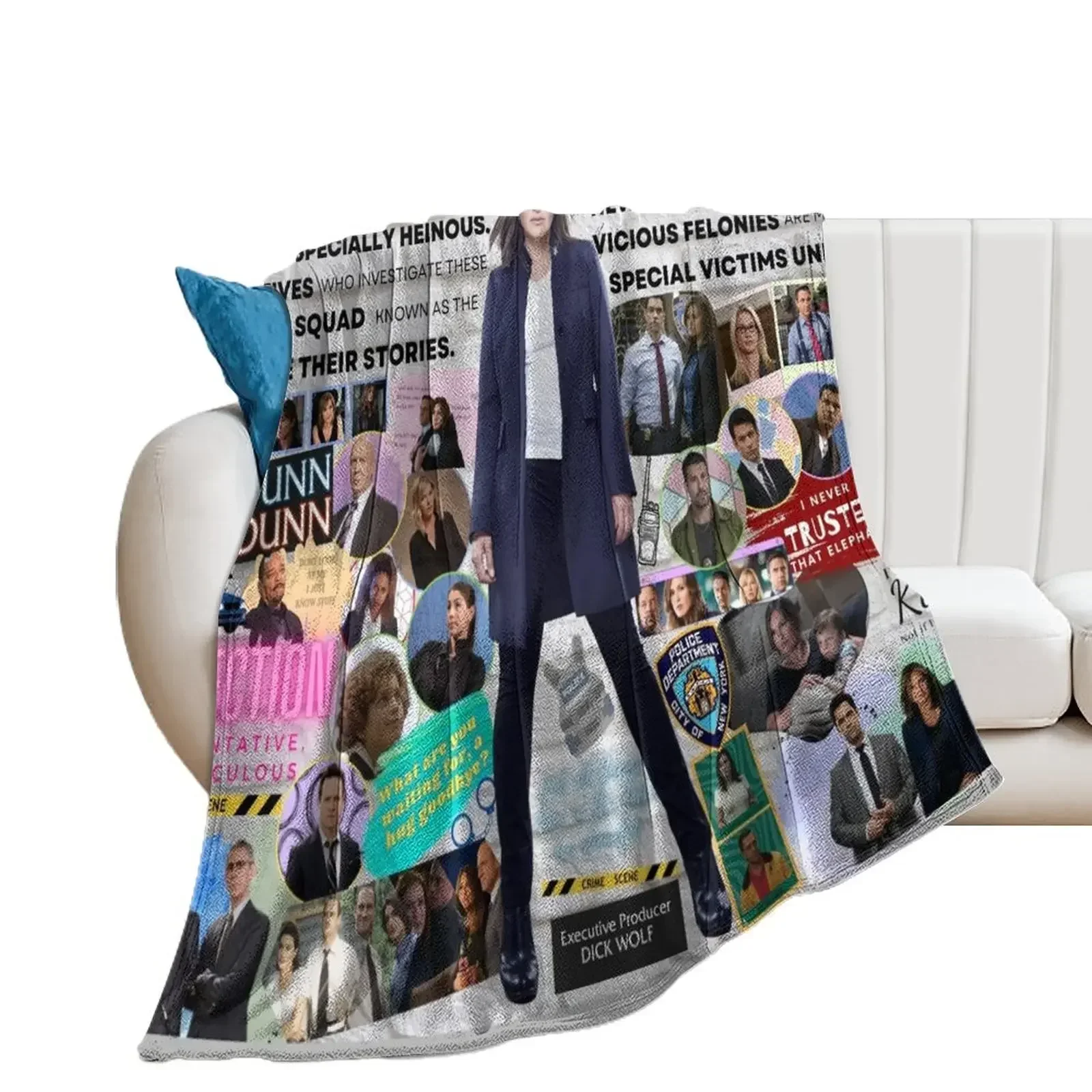 

Law & Order SVU Collage Throw Blanket Nap Moving Hairy Blankets