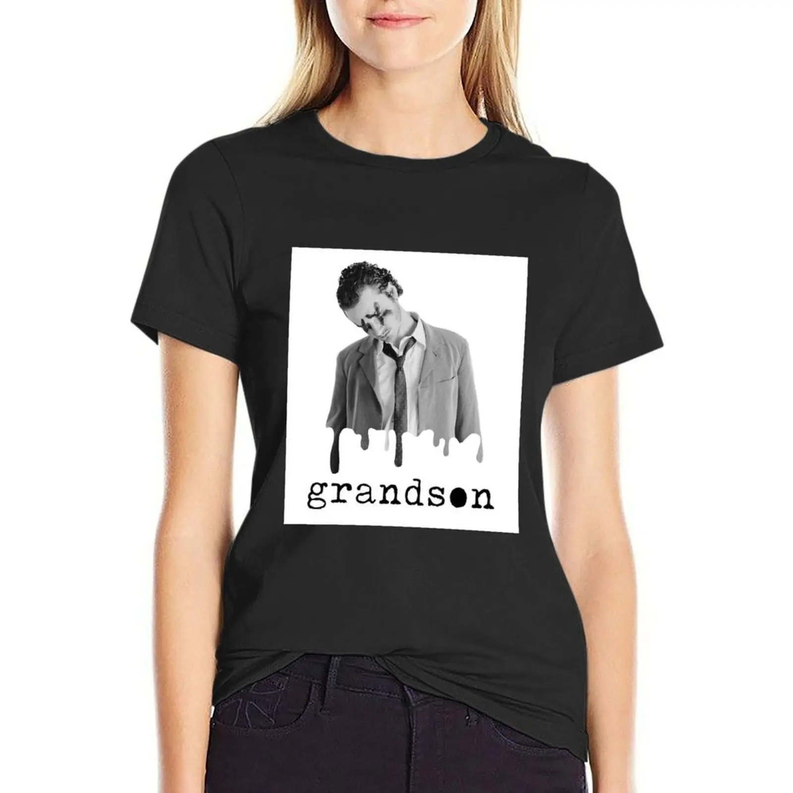 

Grandson X music with drip effect T-Shirt summer clothes oversized shirts graphic tees plus size t shirts for Women loose fit