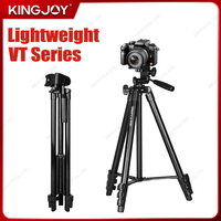 KINGJOY Aluminum Tripod 131-172cm with Phone Stand/ Bluetooth Remote for Sony/Nikon/Canon DSLR, Smartphones, Camera, Live, Vlog
