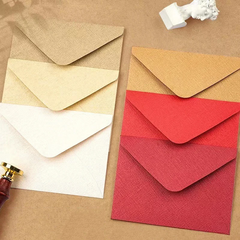 

50Pcs Linen Pattern Envelope Small Gift Envelopes for Wedding Invitation Retro Special Paper Envelope Postcard Package 12x8.8cm