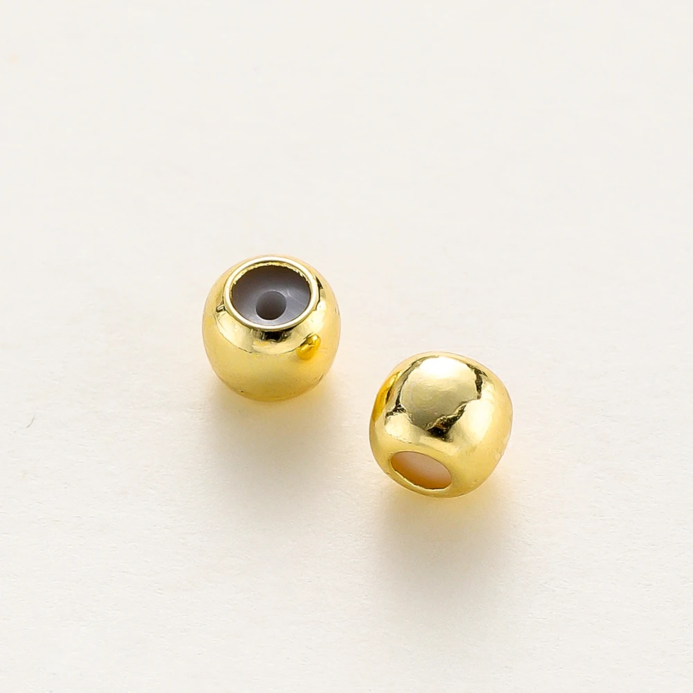 10 قطعة خزر عازل 3/4/5 مللي متر 14K/18K الذهب اللون مطلي النحاس المطاط Charms موصل DIY بها بنفسك صنع المجوهرات اكسسوارات لوازم