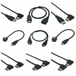 15cm 30cm 50CM 1m Dual HDMI-compatible Male To Female Converter Up Down Right Left Angled Adapter HDTV HD Cable For DVD PS3 PC