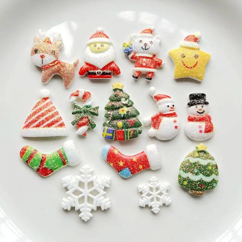 20Pcs New Cute Mini Christmas Collection Series resina Flatback Cabochon Scrapbook Kawaii abbellimenti accessori