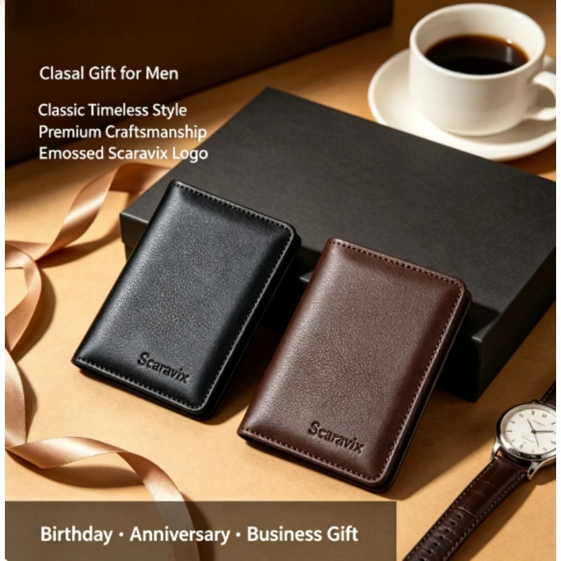 Ultra Slim PU Leather Card Holder Wallet for Men Women, Minimalist Business Money Bag, Portable Multi-Slot Coin Purse