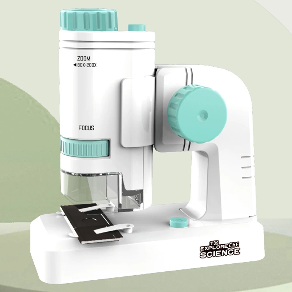 Brinquedo portátil do experimento científico do microscópio das crianças da ampliação 200x
