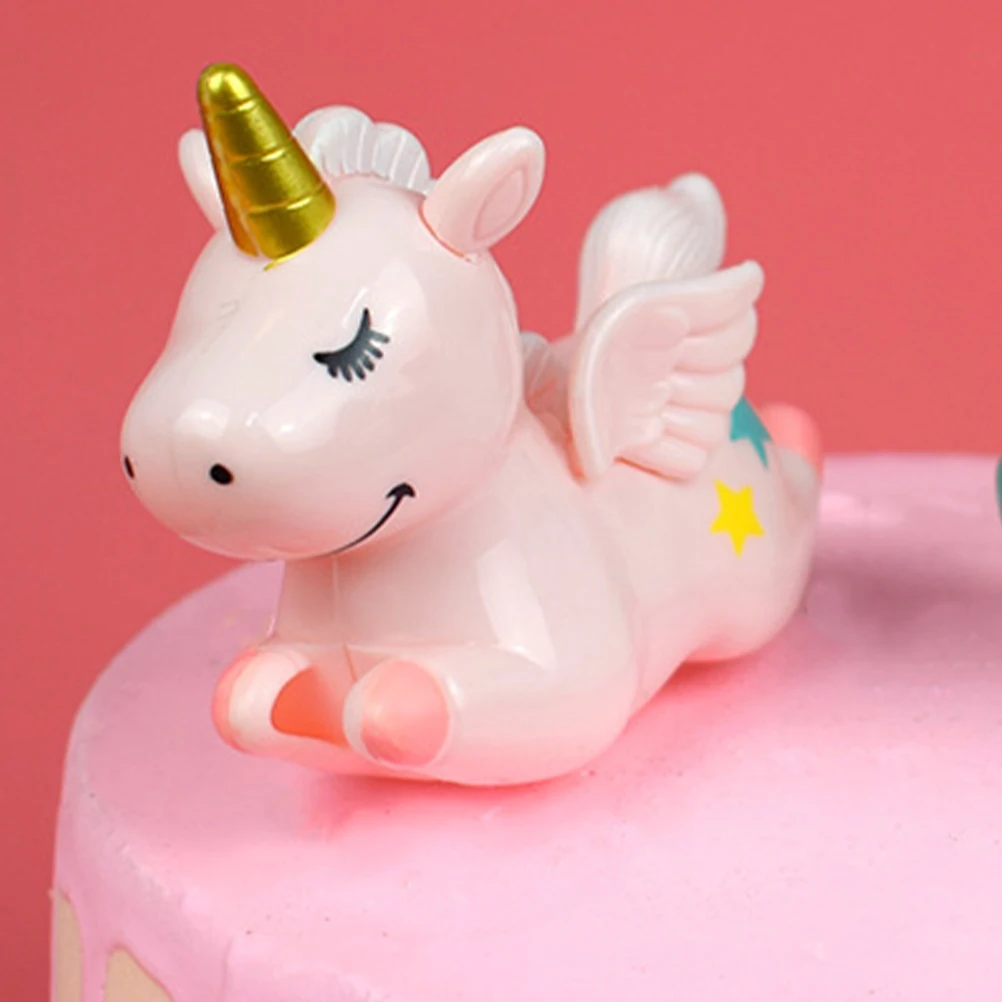 

2 Pcs Unicorn Dessert Ornaments Decor Decoration Cupcake Party Adorn Topper Cute Accessories Adornment