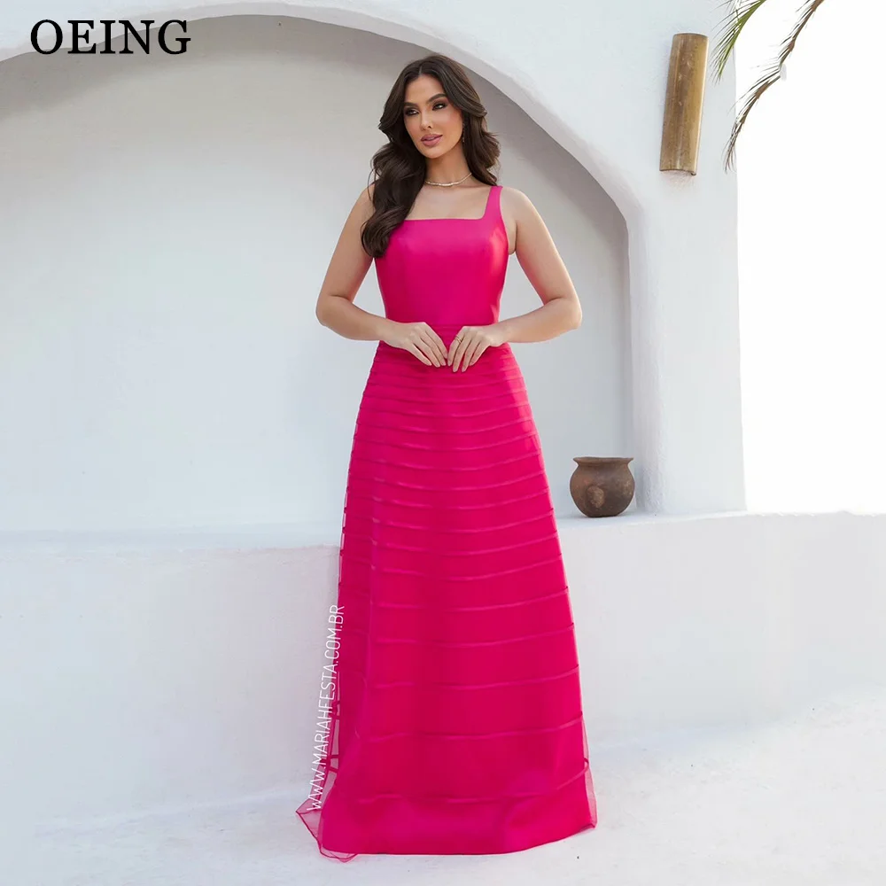 

OEING Elegant Saudi Arabic Prom Dresses Spaghetti Strap A-Line Pleat Ruched Evening Gowns Formal Dress vestidos de festa